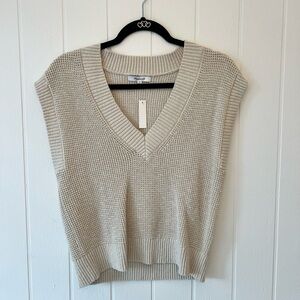 Madewell Knit Sweater Vest in Oatmeal